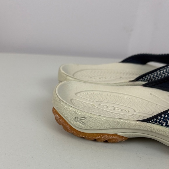 Keen Kona Dark Blue Light Beige Arch Support Metatomical Flip-Flops Size 9 - Picture 8 of 10